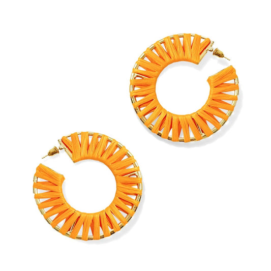 Tangerine Raffia Georgia Earrings