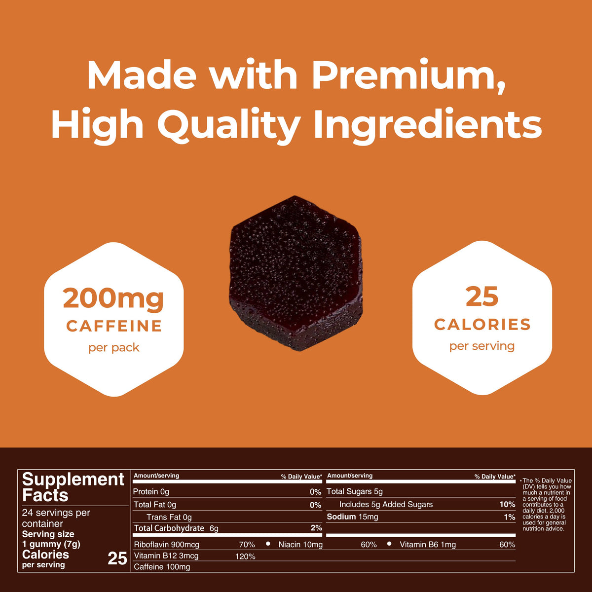 Mocca Shots Chocolate Orange Caffeine Gummy | 12-Pack