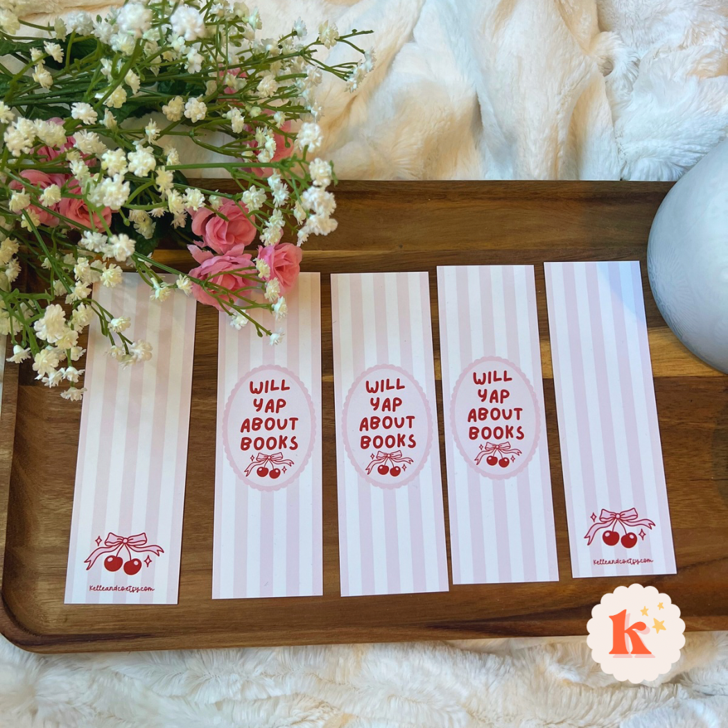 Will yap about books bookmark | Coquette paper Bookmark 