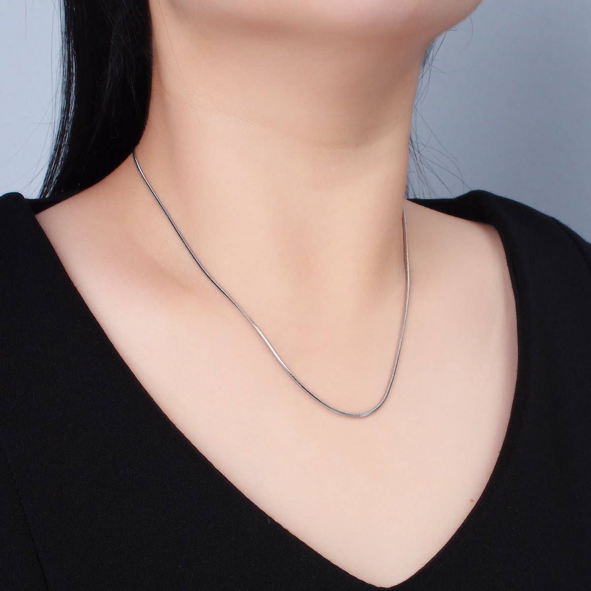 Stainless Steel 1mm Snake Chain 18 Inch Necklace in Gold & Silver | WA-2596 WA-2697