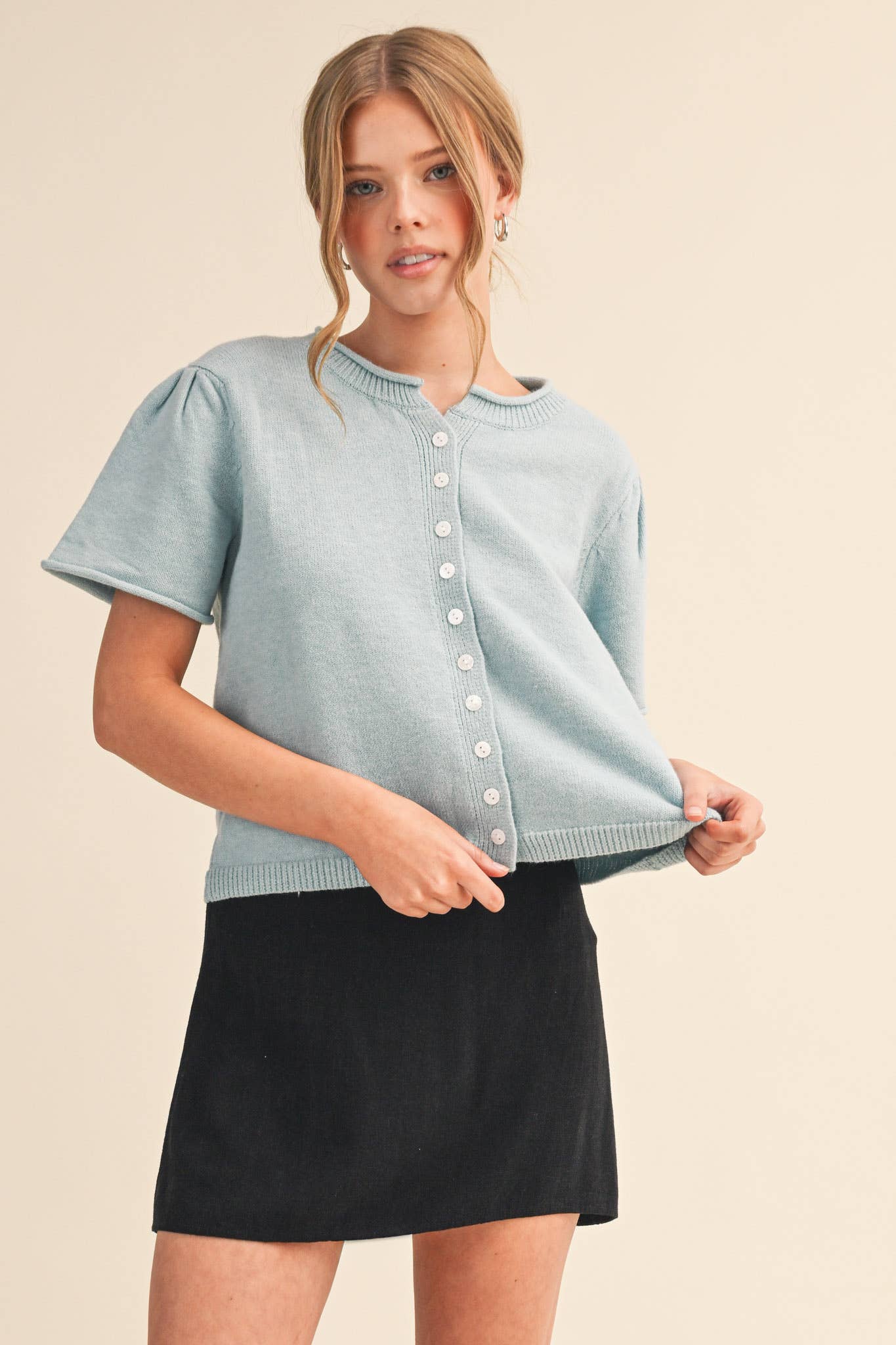 SHORT SLEEVE SWEATER CARDIGAN MSW11297