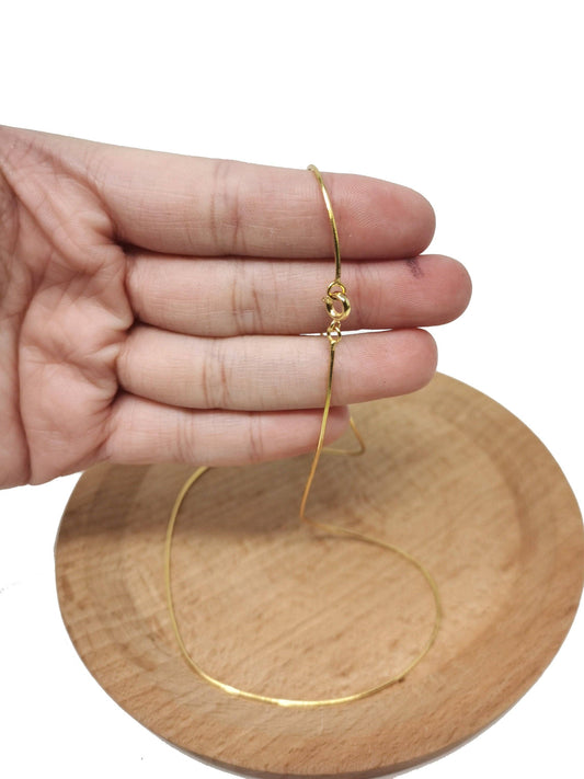 24K Gold Plated Cocoon Necklace, Dainty 0.8mm Cocoon Chain,