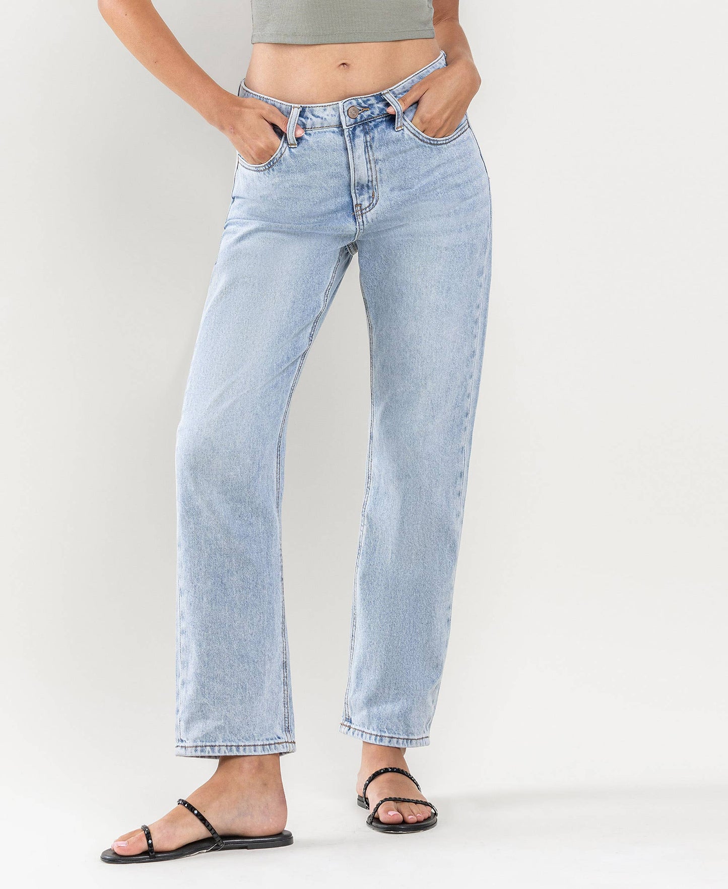 HIGH RISE ANKLE STRAIGHT JEANS LV1131