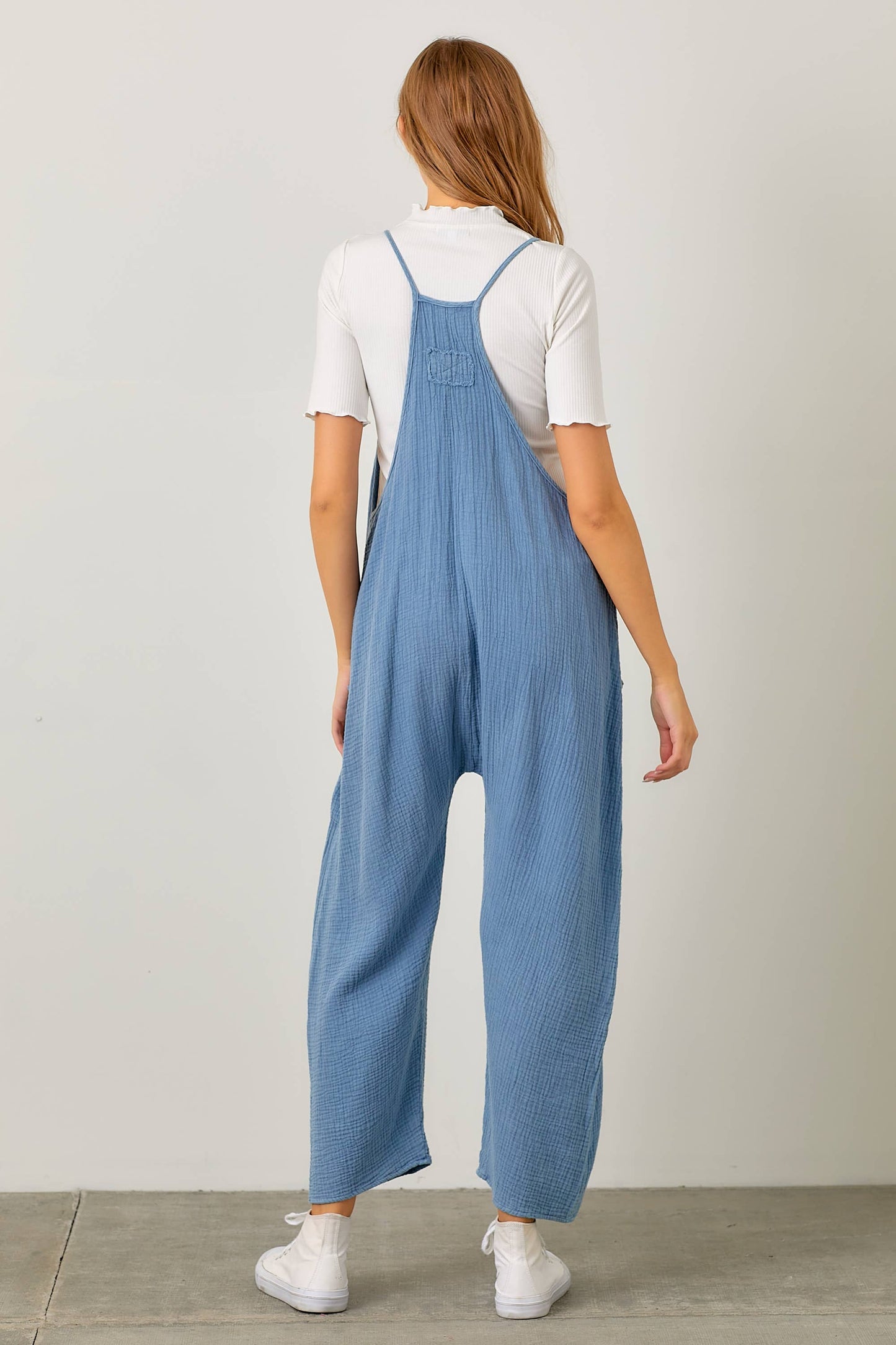 SPAGHETTI STRAP JUMPSUIT W/ POCKET DETAIL