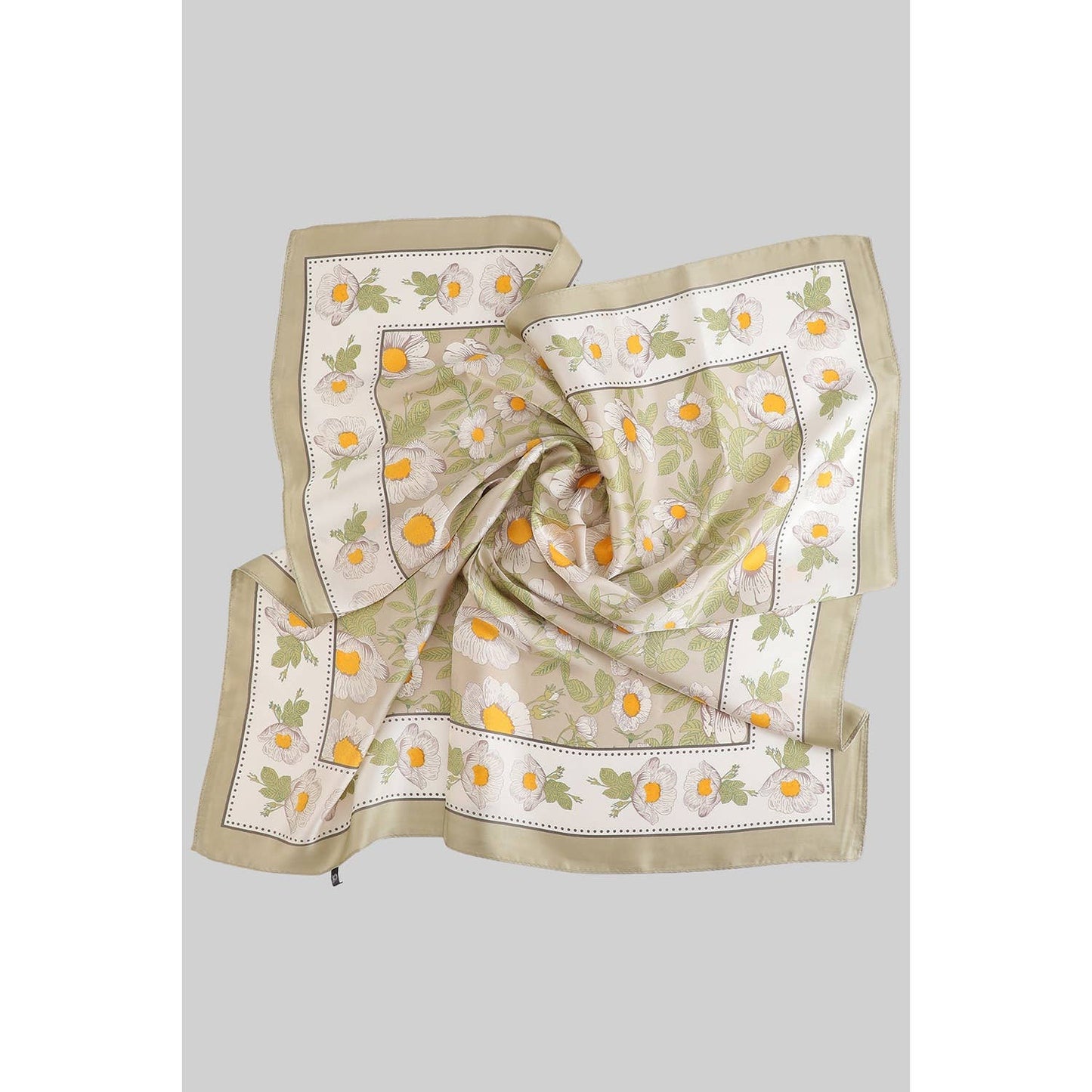 SILKY GREEN SQUARE SCARF