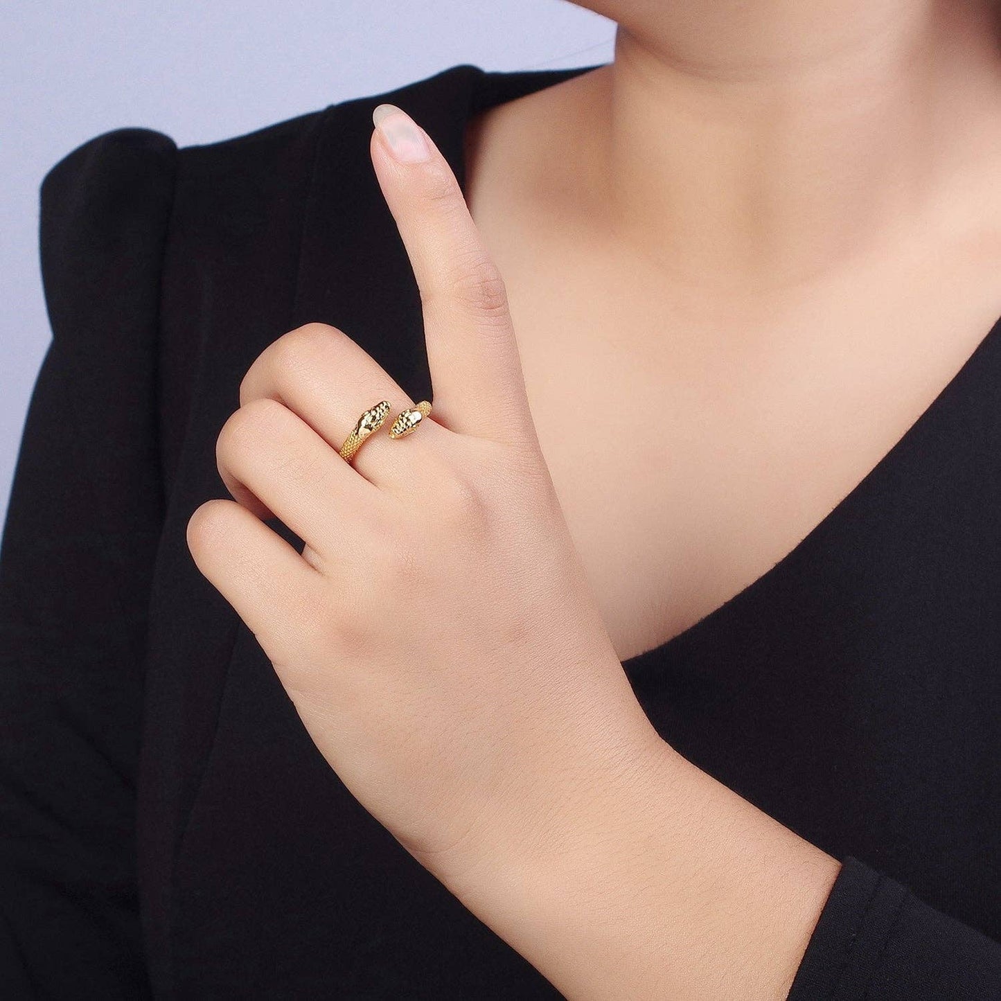 Dainty Gold Snake Ring, Adjustable Serpent Rings for Women Y-569