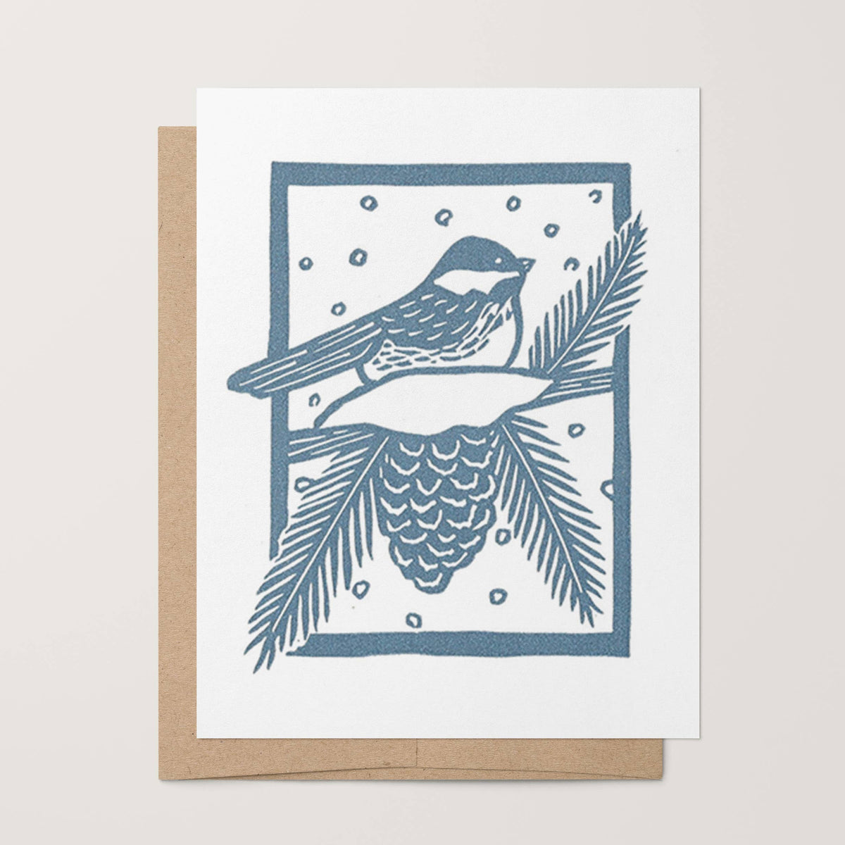 Snowy Chickadee Holiday Card