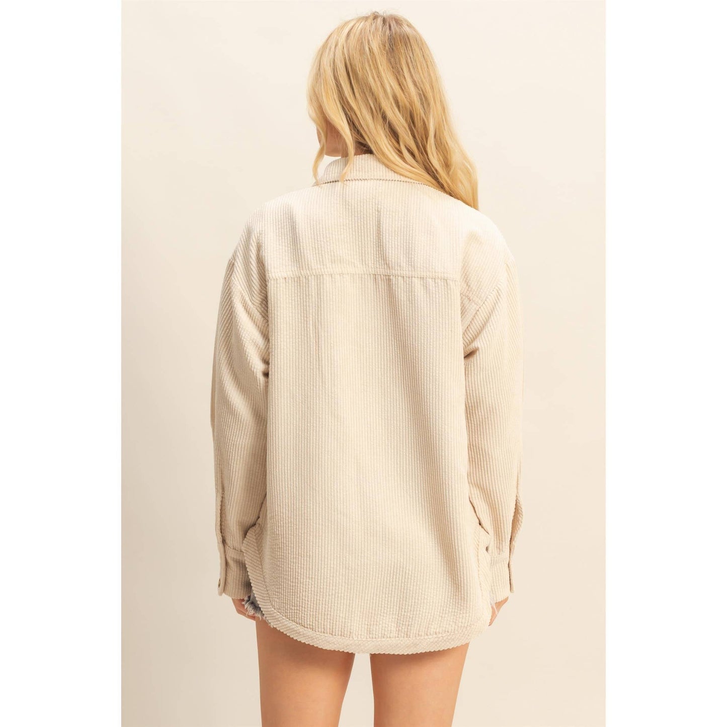 Classic Corduroy Shacket With Pockets