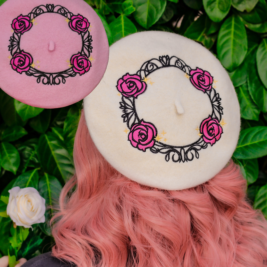 Revolutionary Rose Garden Embroidered Beret!