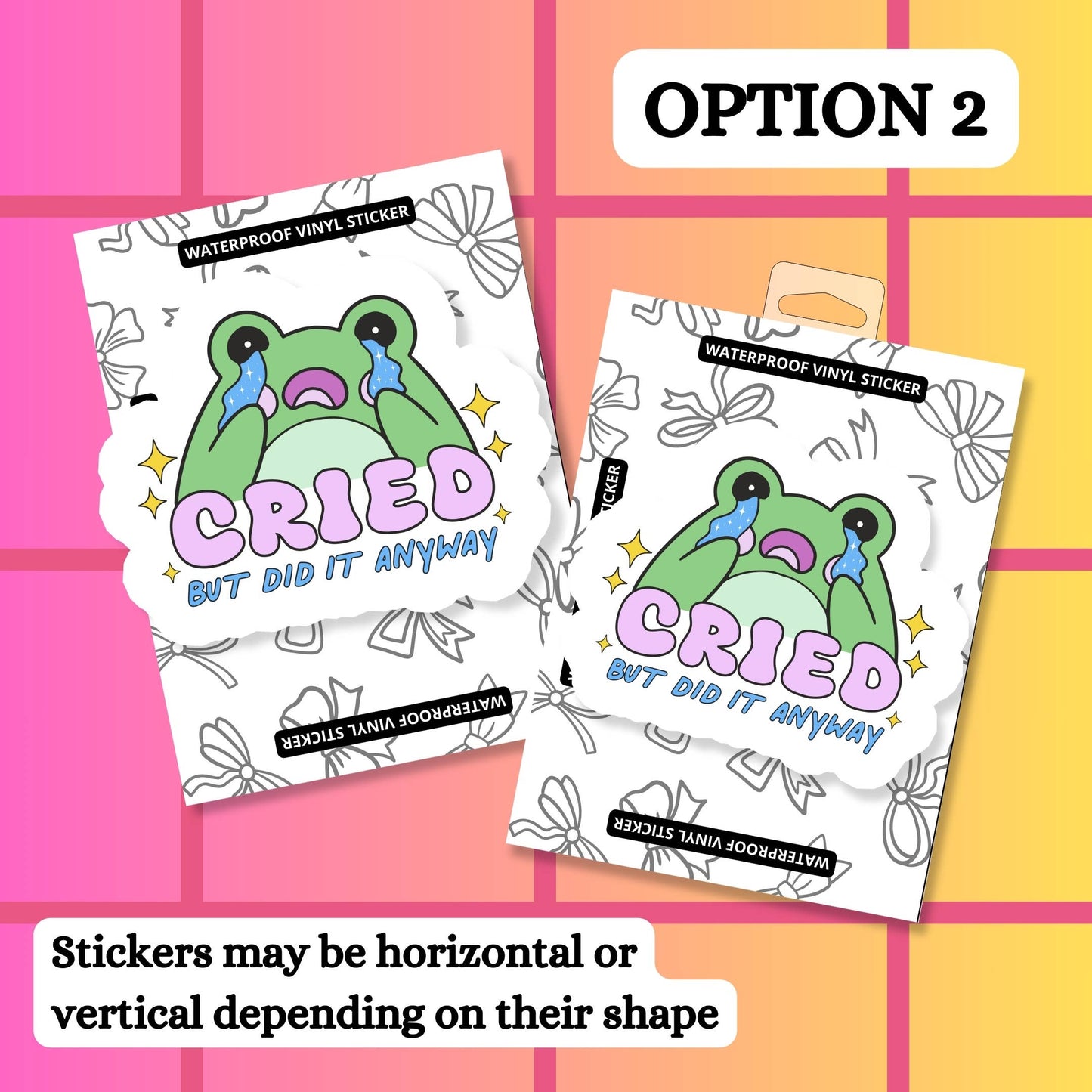 Frog Cry Relatable Mental Health Waterproof Vinyl Sticker