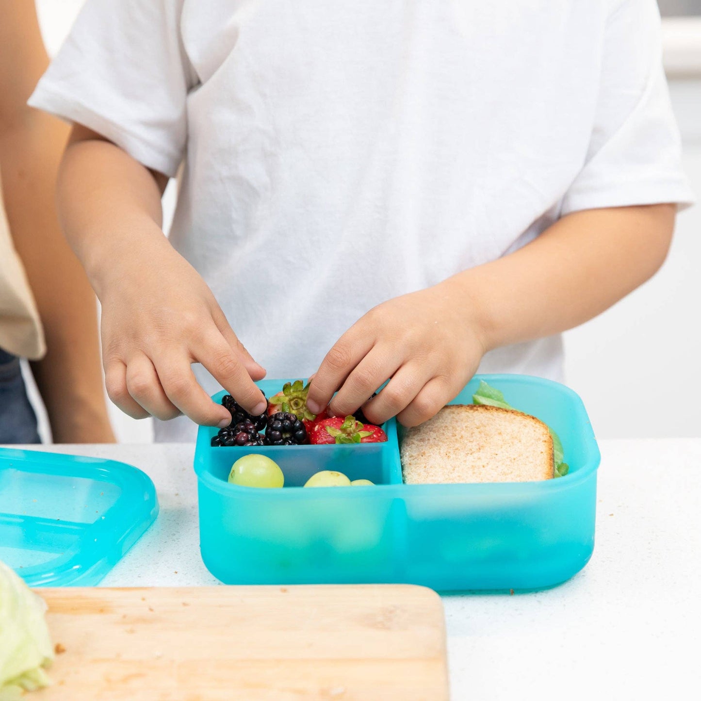 Silicone Bento Box 3 Section: Blue Jelly