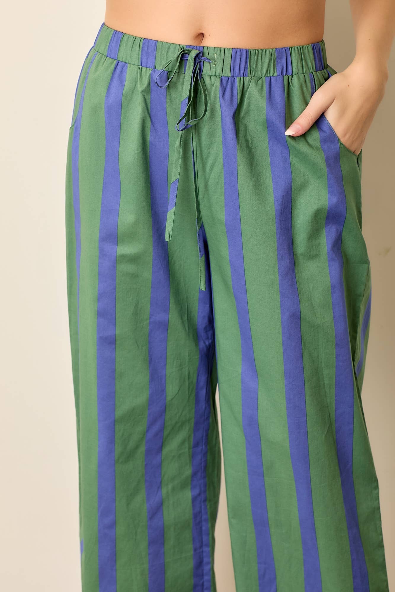 TWO-TONE PINSTRIPED PANTS