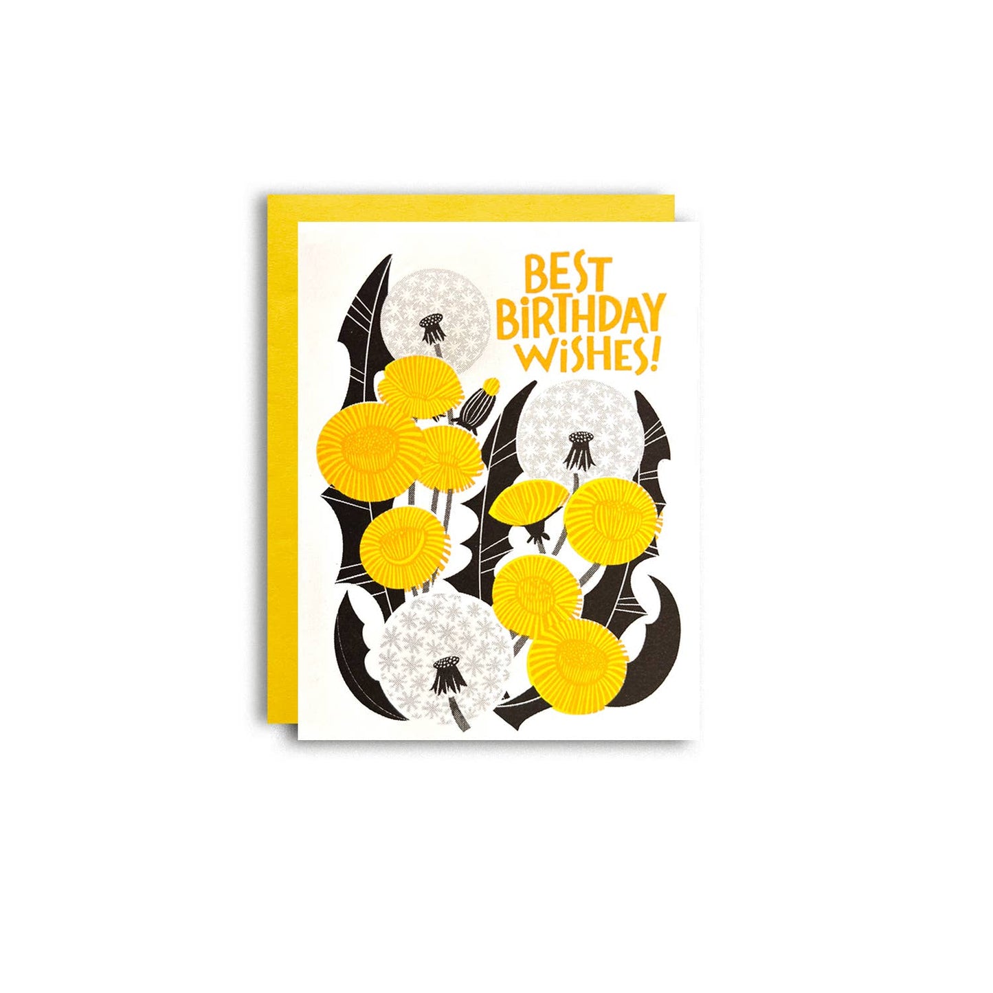 Dandelion Wishes Botanical Risograph Birthday Card