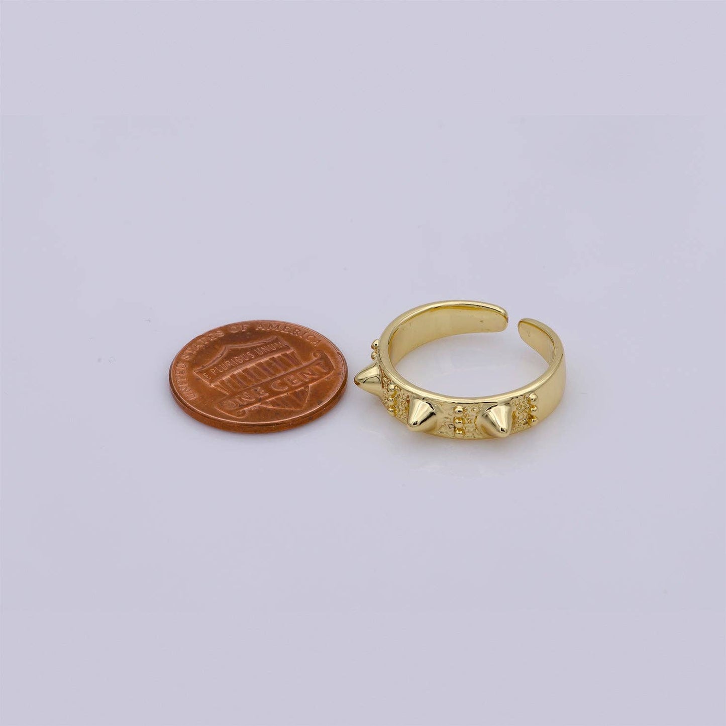 Gold Studed Ring, Minimalist Ring, Gold Ring, Dainty Ring, Ring, Stackable Ring, Midi Ring, Gold Stacking Ring, Gold Spike Adustable Ring R027
