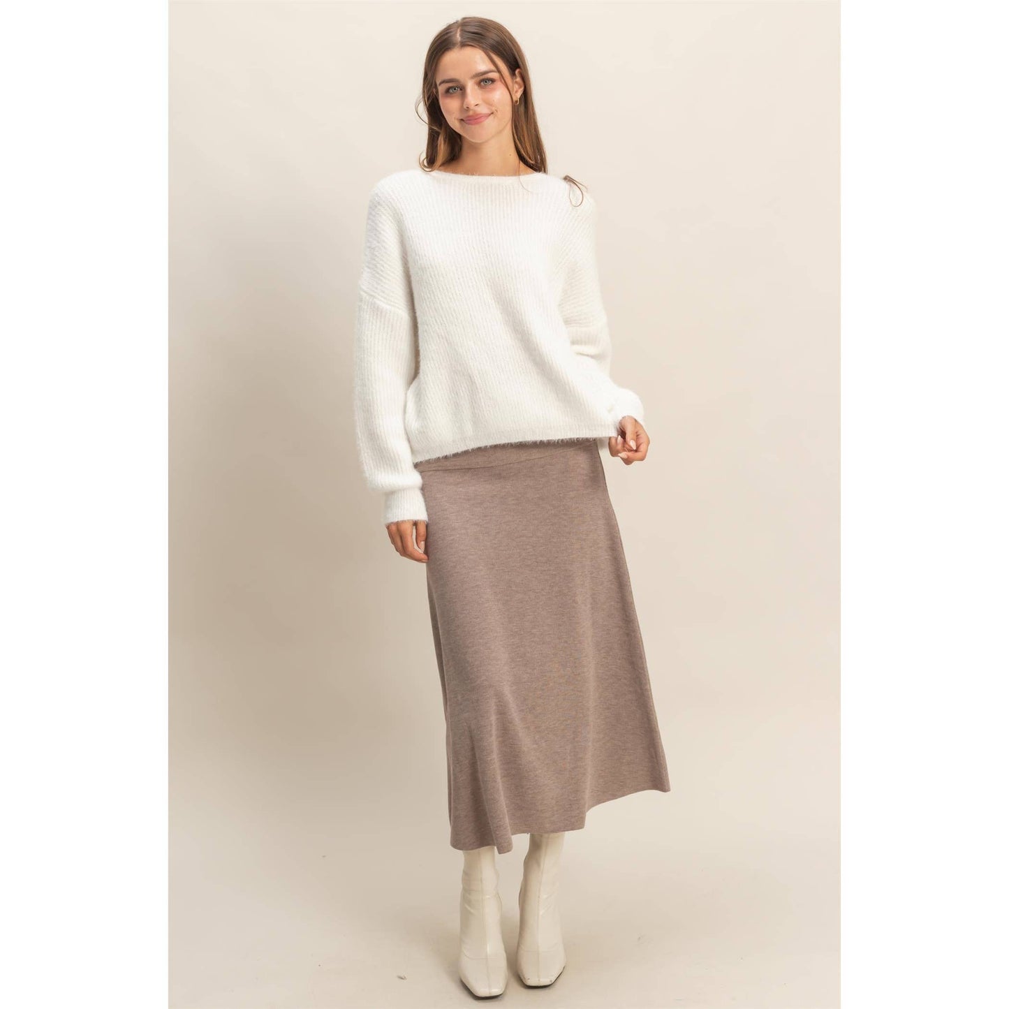 Contemporary Ribbed Knit Skirt