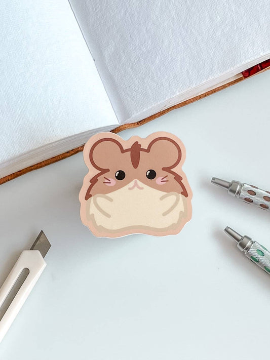 Biscuit the Brown Striped Hamster Vinyl Sticker(Waterproof)