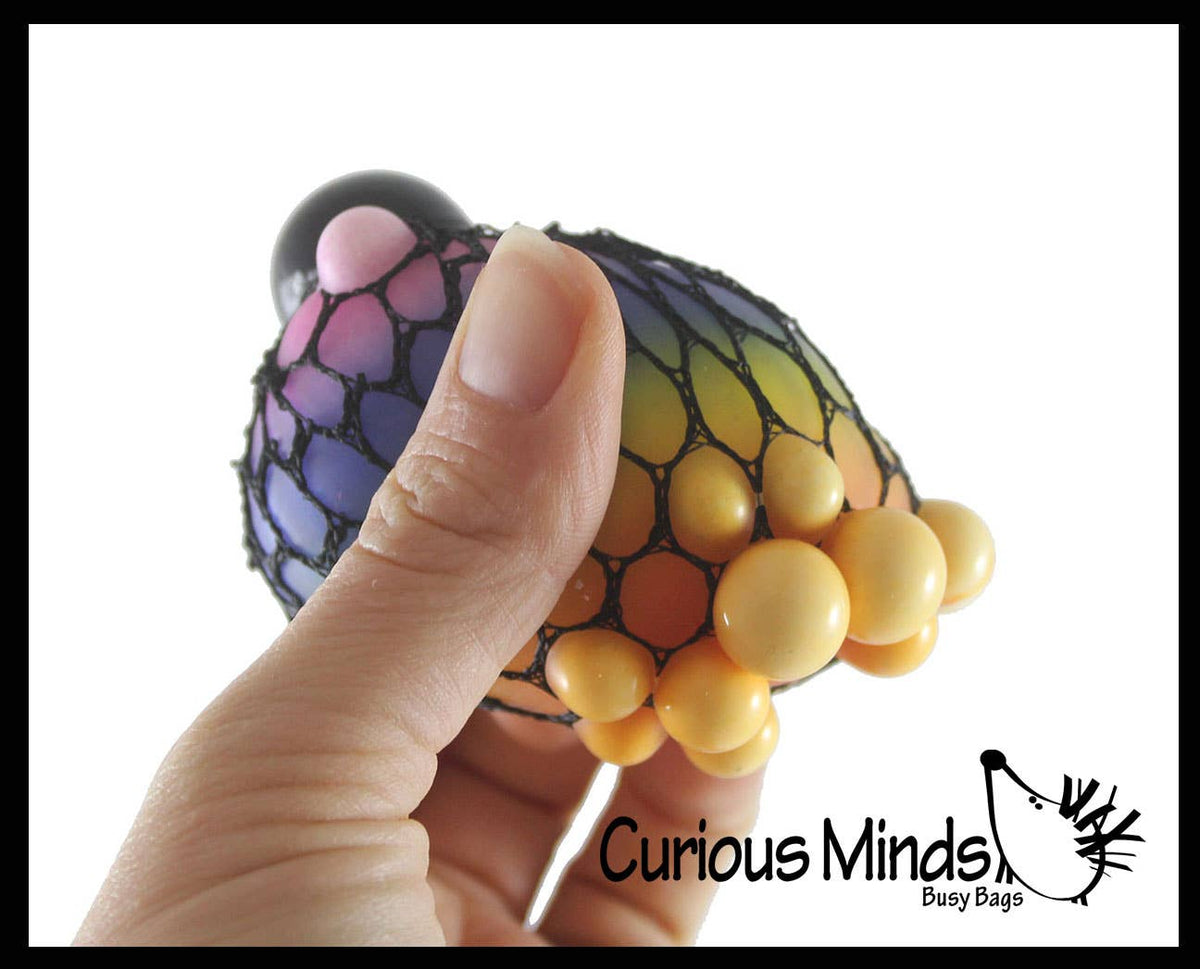 Rainbow Mesh Doh Filled Squeeze Balls