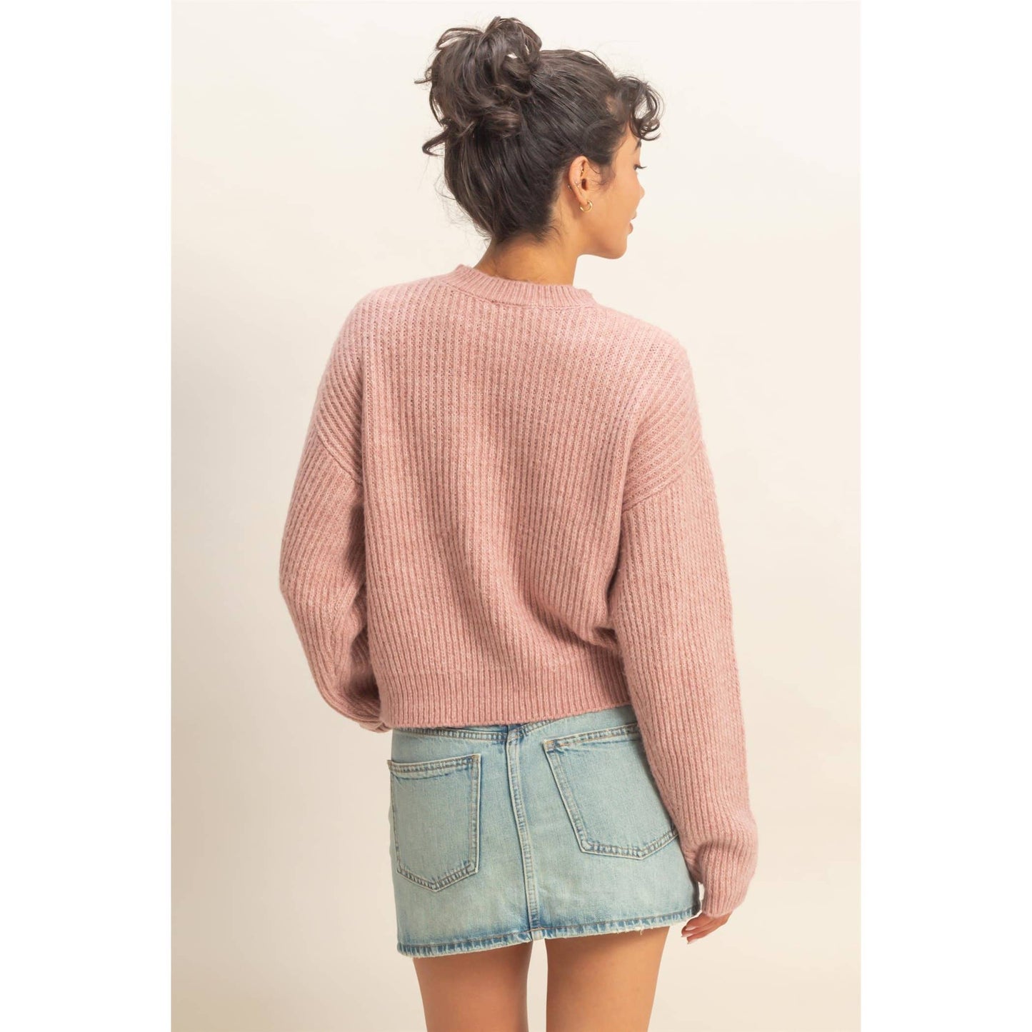 Ribbed Crew Neck Sweater