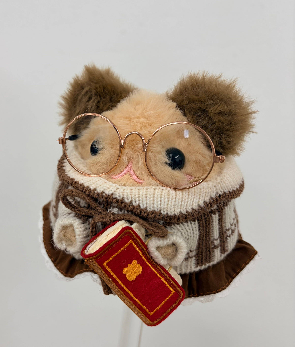 Cream and Brown Plaid Sweater - Plushie Accessories
