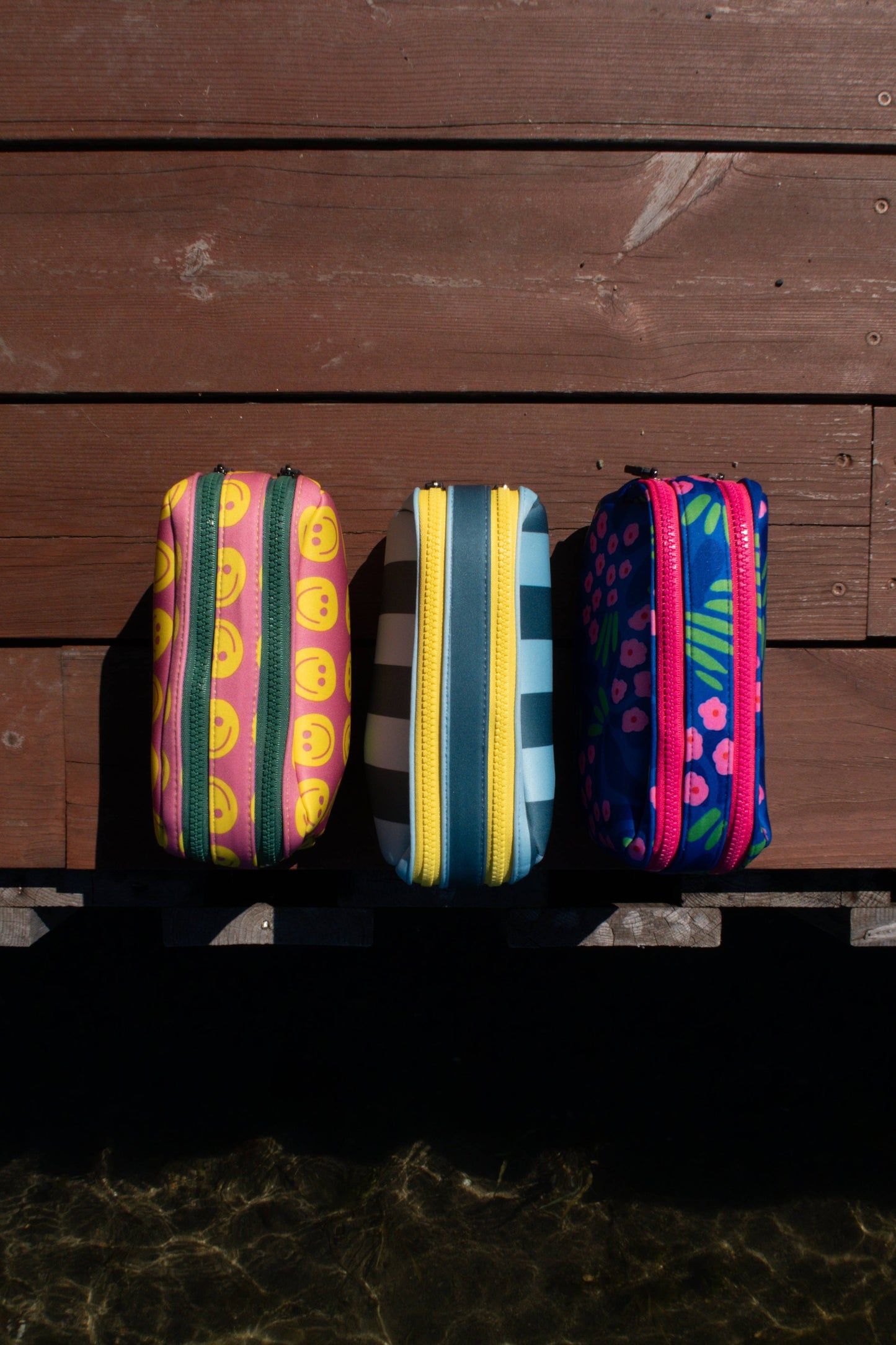 Neoprene Pouch in Blue Stripe