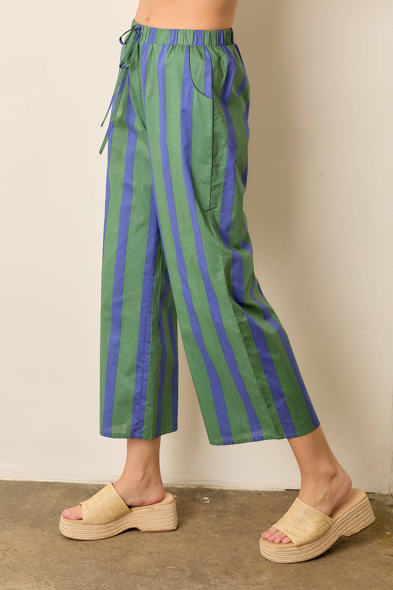 TWO-TONE PINSTRIPED PANTS