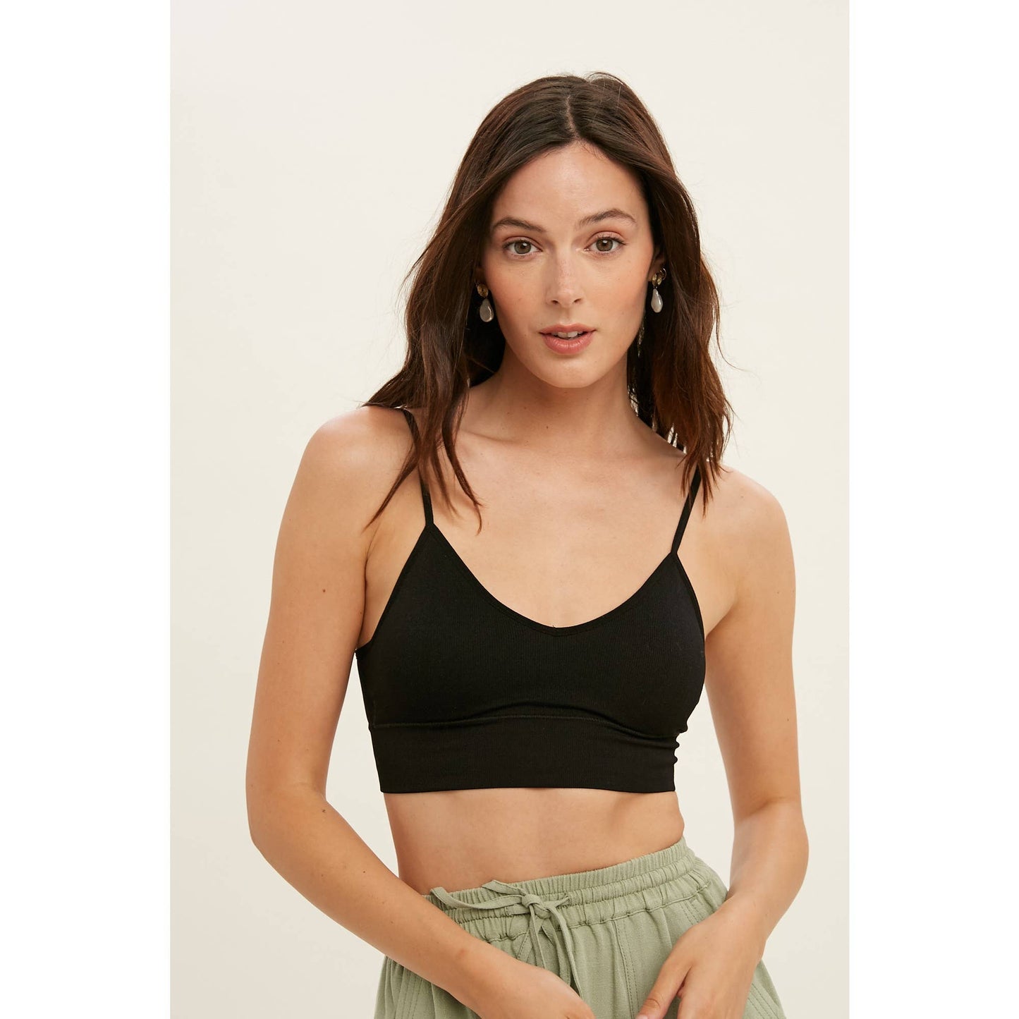 RIBBED SEAMLESS LOW BACK BRALETTE / WL22-6606