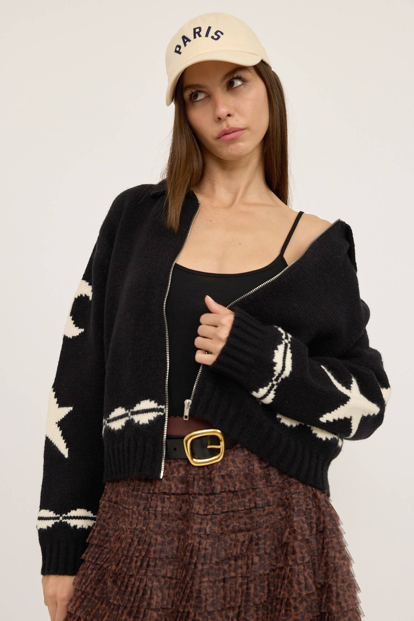 Cozy Pattern Zip Sweater Jacket - RSW1001-1