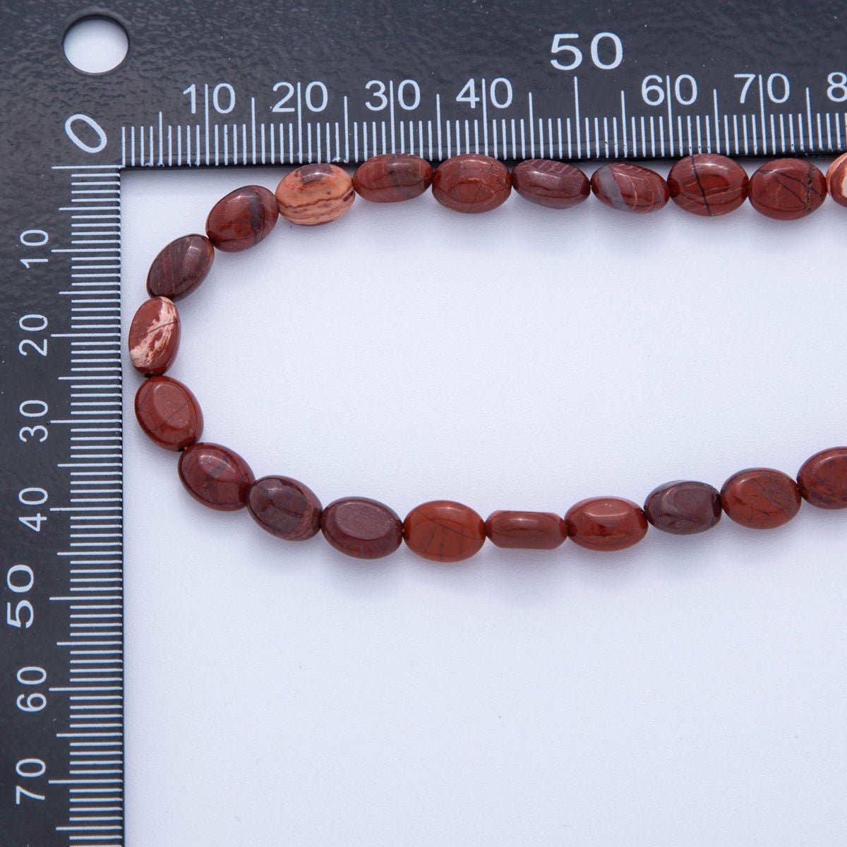 18K Gold Filled 6.5mm Red Carnelian Gemstone Oblong Oval Gemstone Bead 15.5 Inch Handmade Necklace | WA-3284