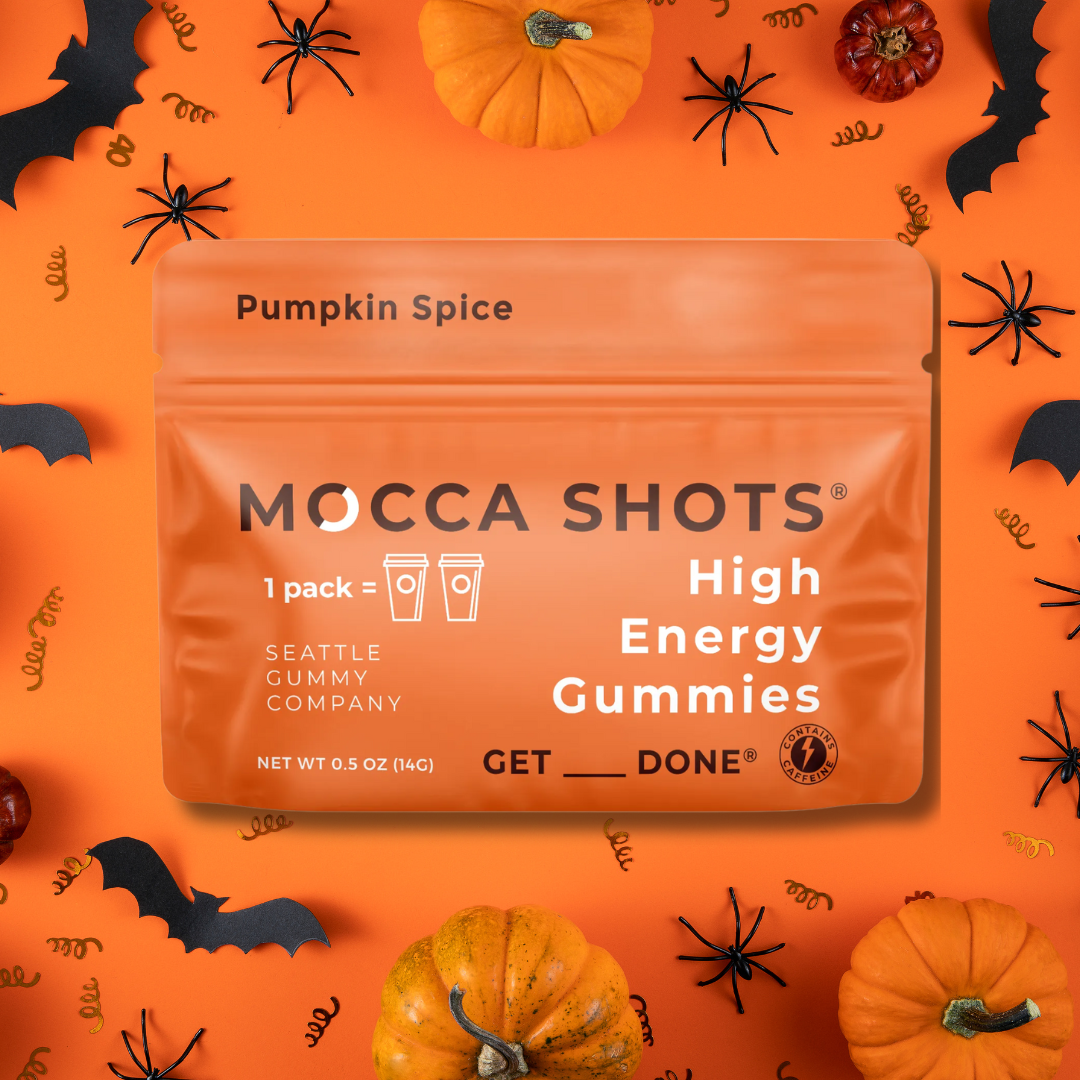 Halloween Mocca Shots Pumpkin Spice Caffeine Gummy | 12-Pack