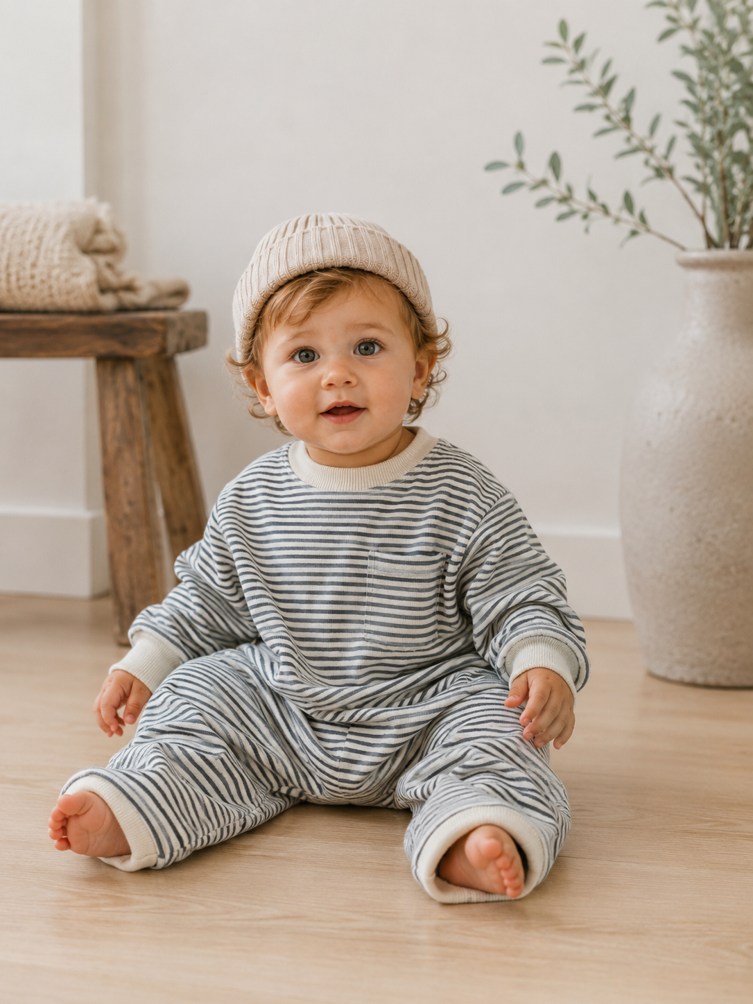 Striped Cozy Romper