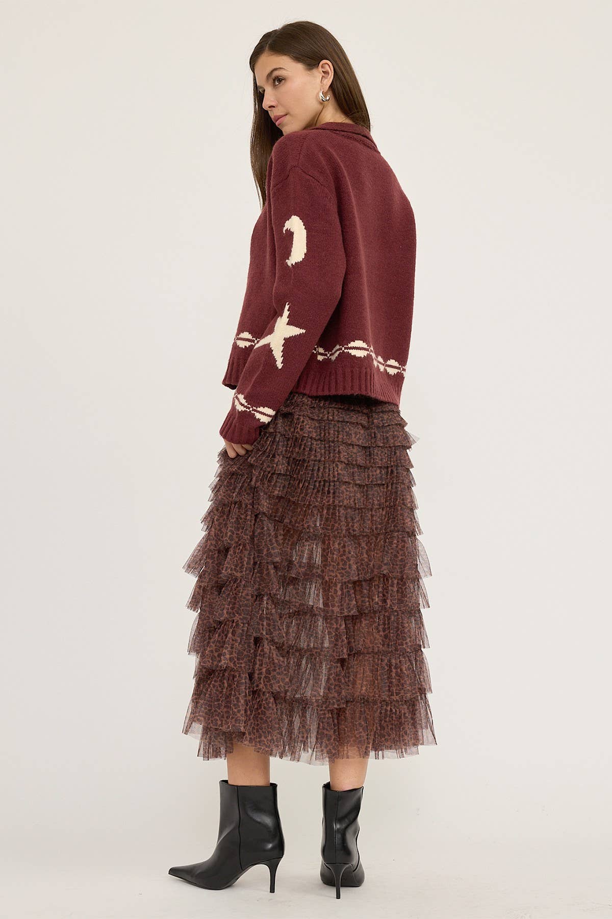 Cozy Pattern Zip Sweater Jacket - RSW1001-1