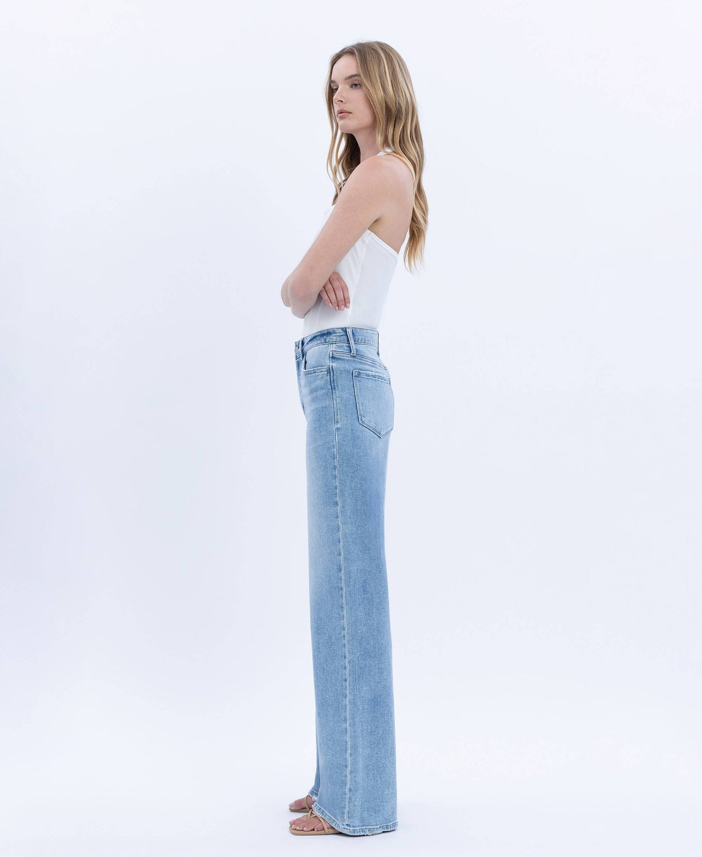 HIGH RISE FULL LENGTH WIDE JEANS F6060