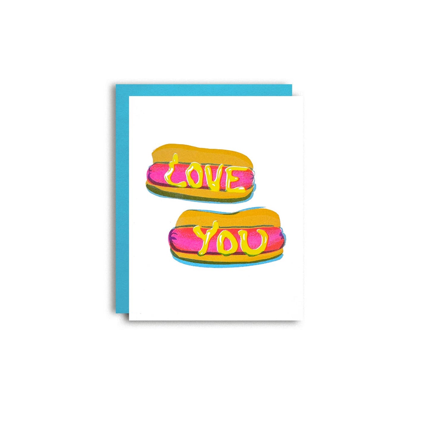 Hot Dog Love Risograph Love Card