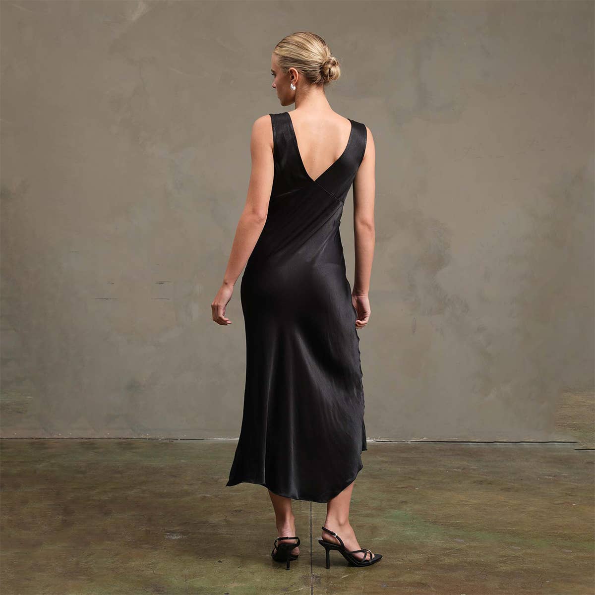 Side Slit Satin Dress - RD1010