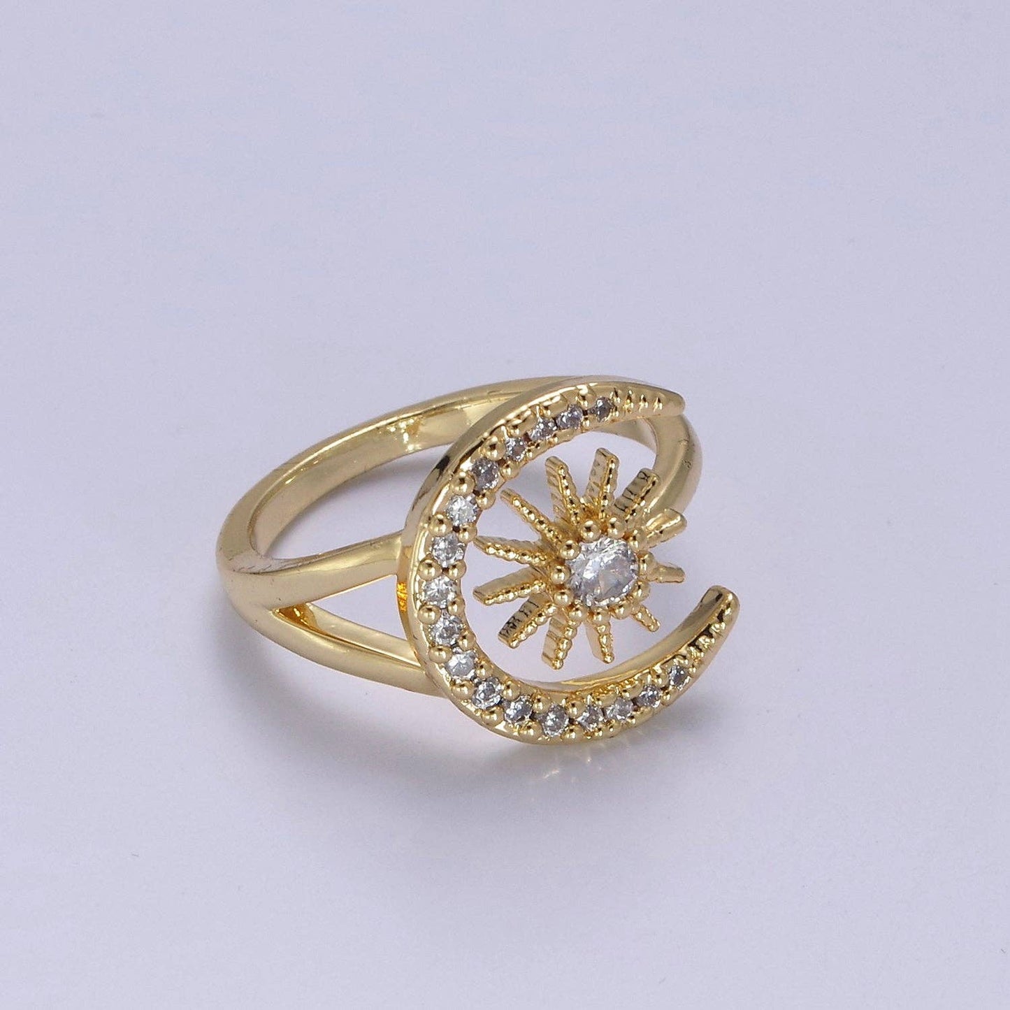 24K Gold Filled Micro Pave Crystal Cubic Zirconia Celestial