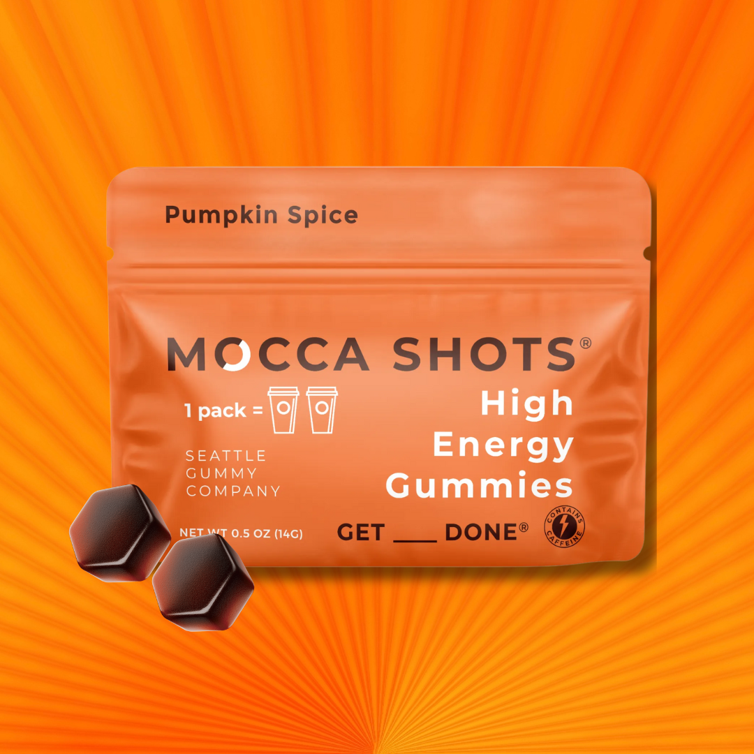 Halloween Mocca Shots Pumpkin Spice Caffeine Gummy | 12-Pack