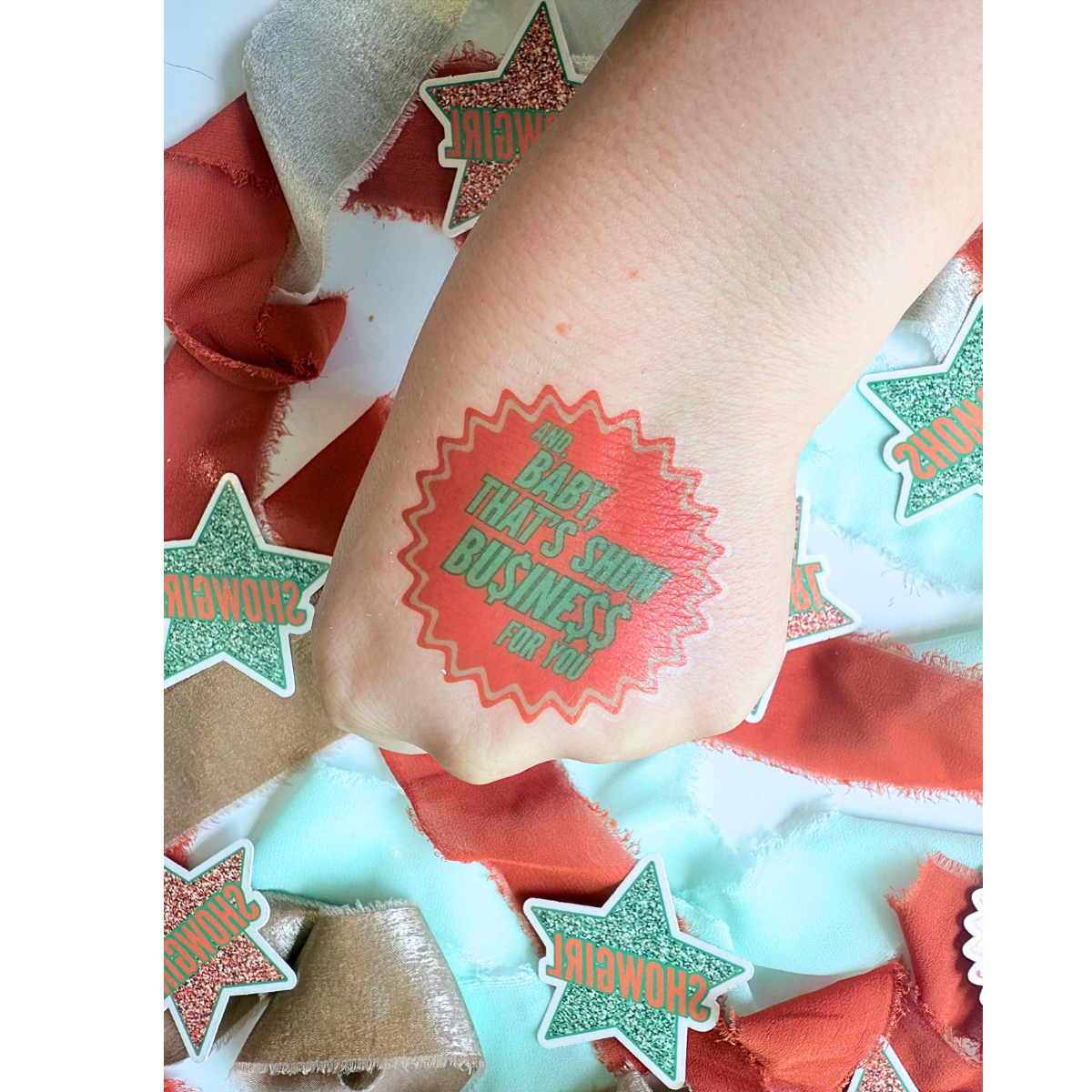 Showgirl temporary tattoos for release|showgirl party