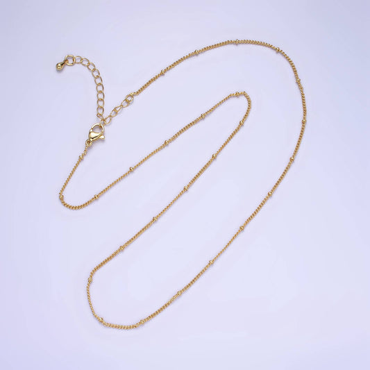 14K Gold Filled 1mm Curb Satellite Chain 18 Inch Necklace