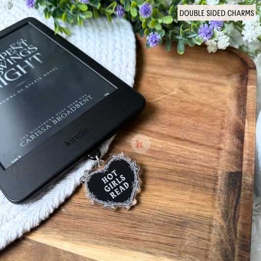 Hot girls readKindle Charm, kindle accessories, bookish gift