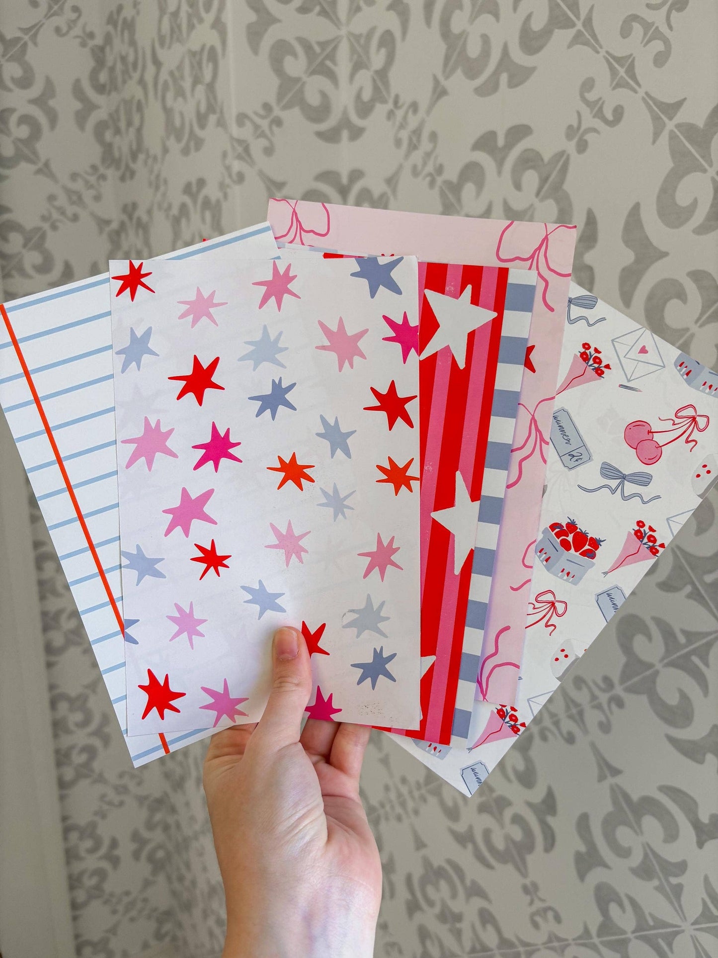 Journal Pattern Notebook 6 Pages pink