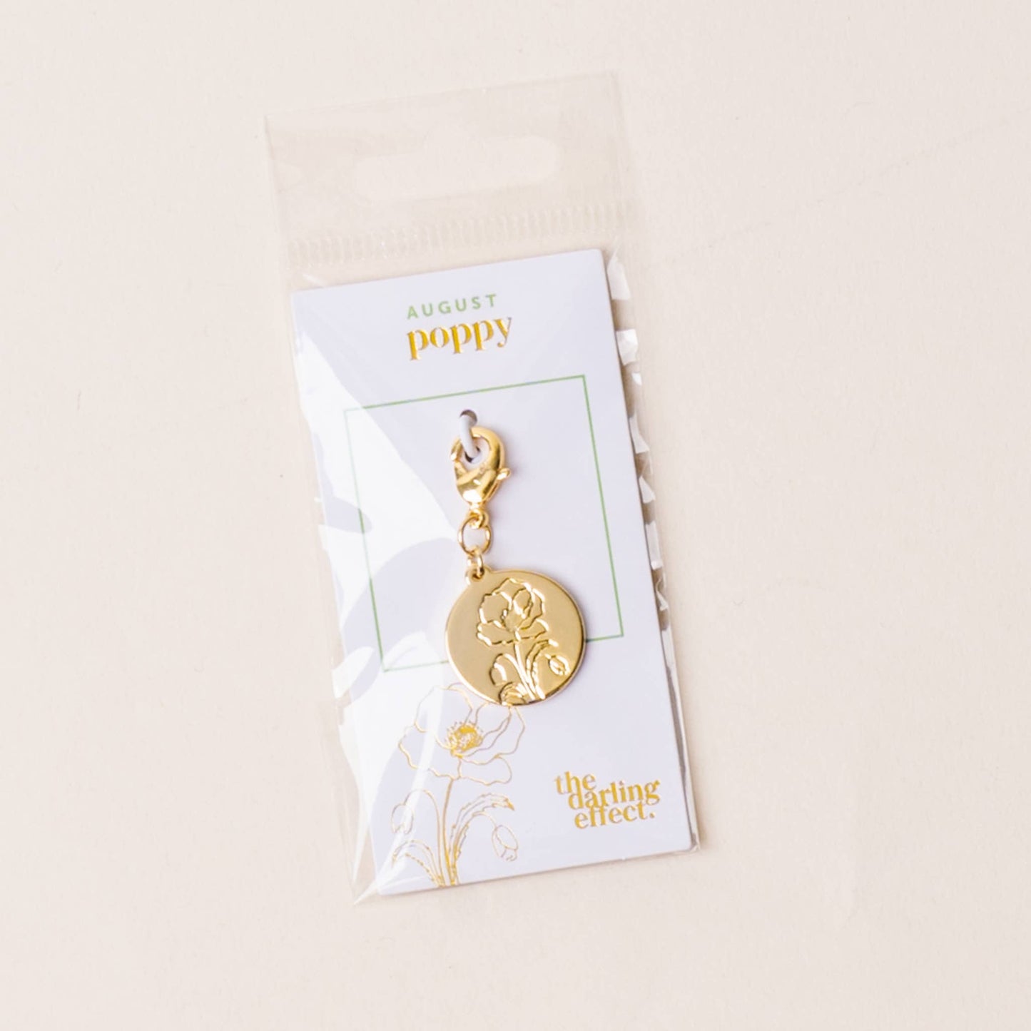 Jewelry Birth Flower Charm Gold-August