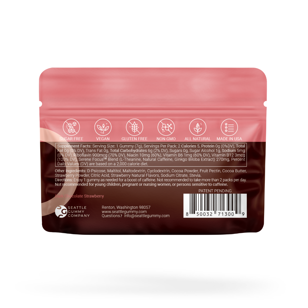 Mocca Shots Energy Gummies SUGAR FREE | 2-Pack, Strawberry