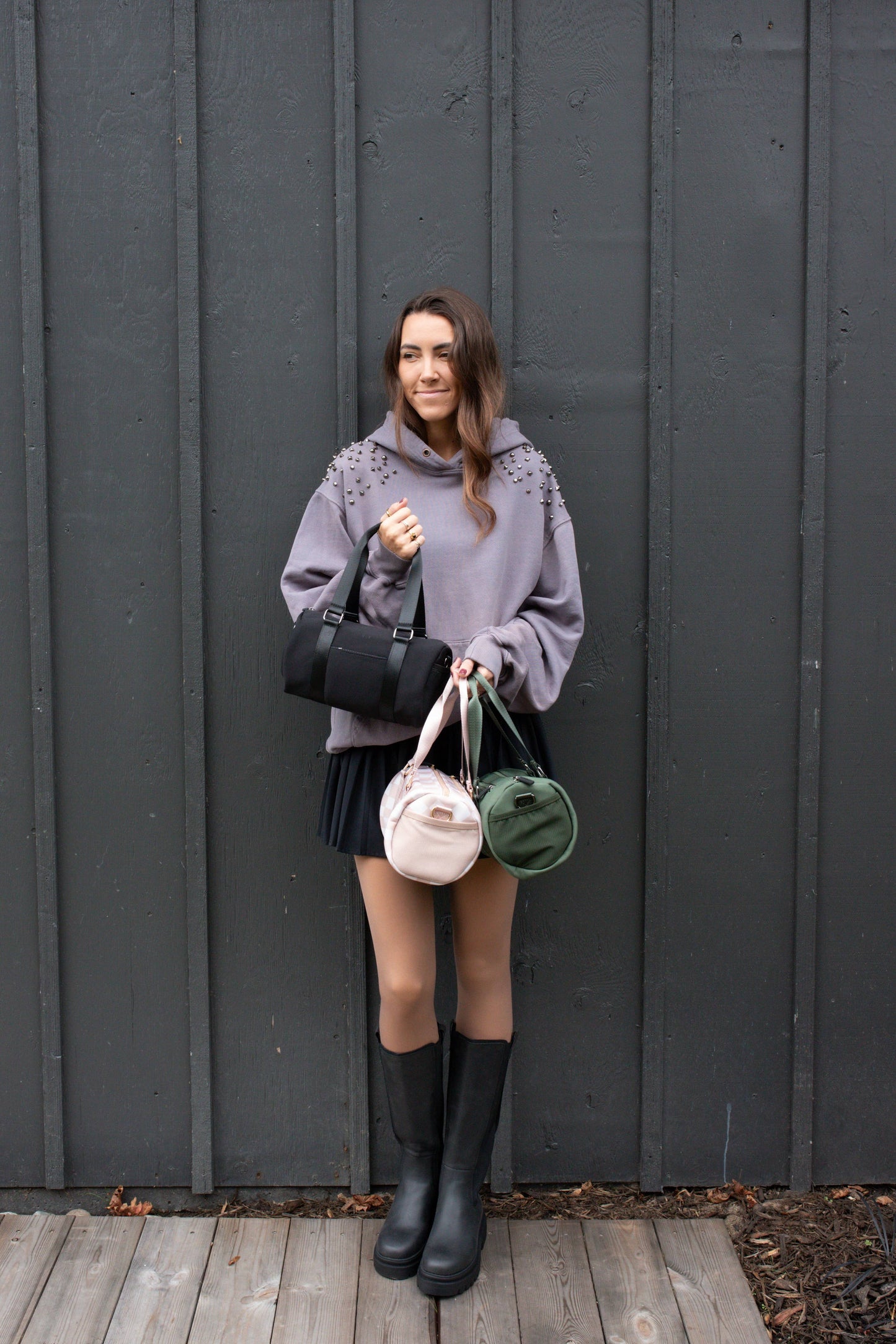 Barrel Bag in Ballet Checkered