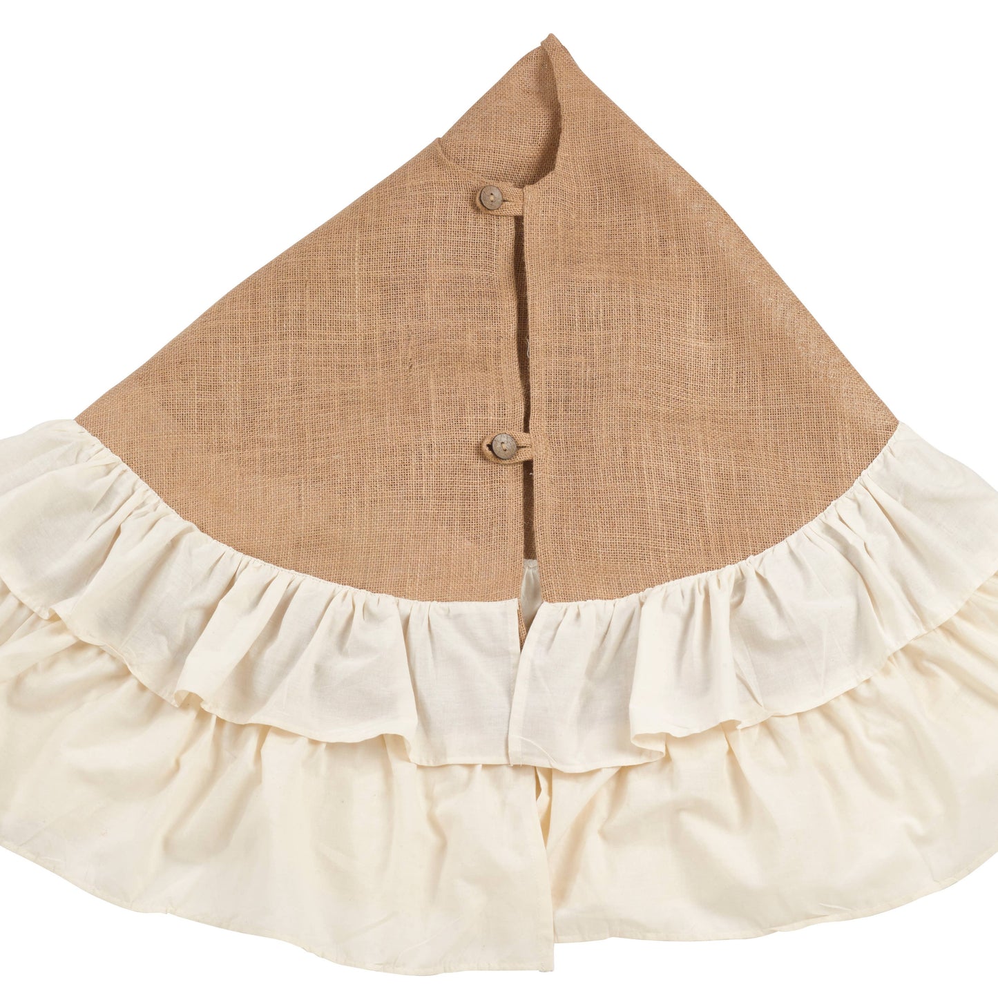 Cotton + Jute Ruffled Tree Skirt
