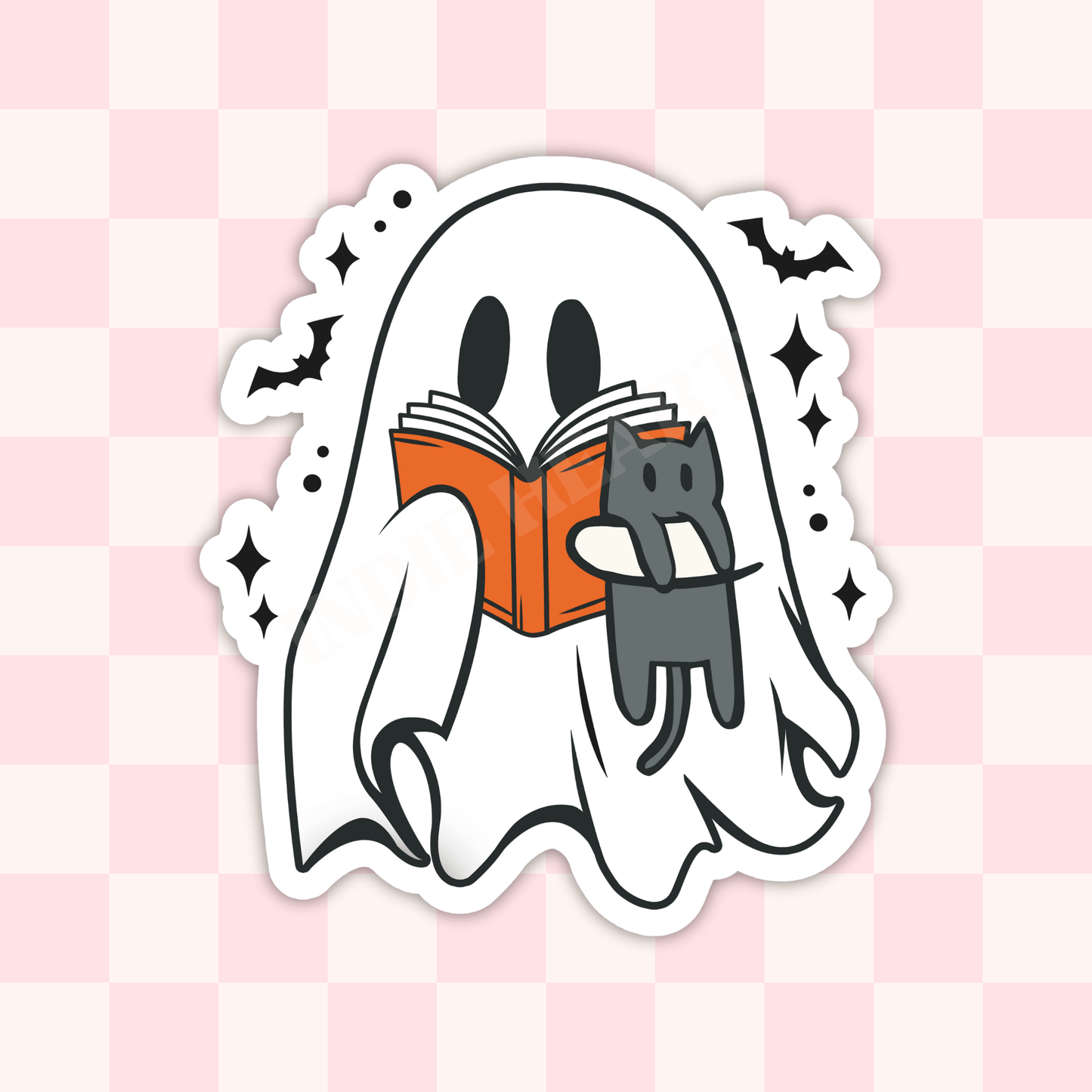 Ghost Reader With Cat Sticker