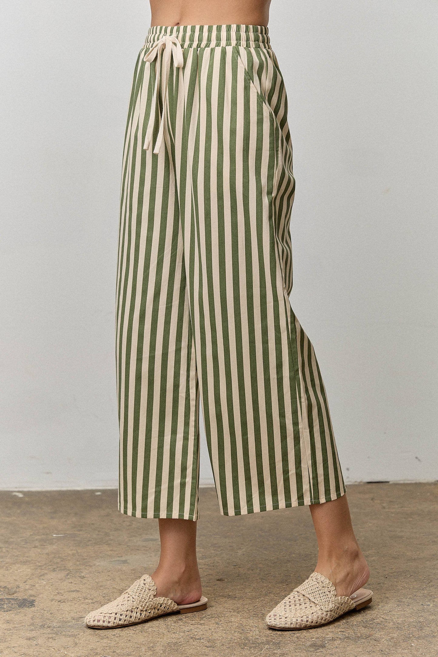 STRIPED DRAWSTRING PANTS