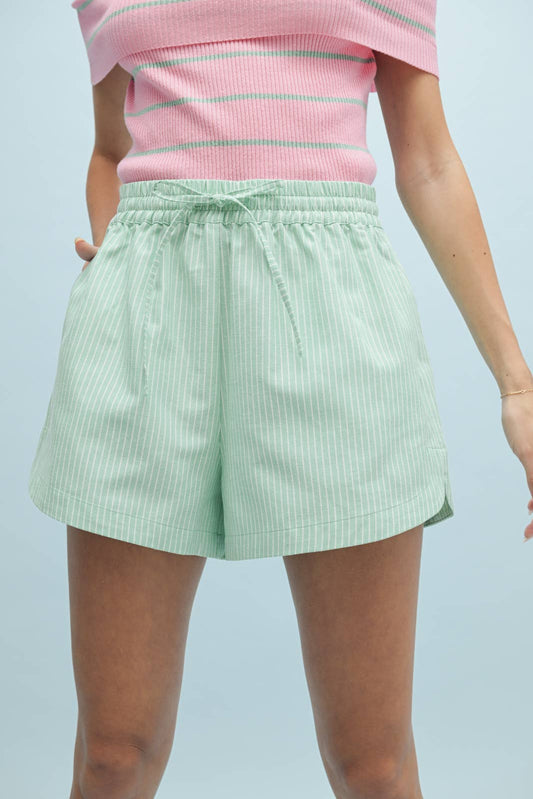 STRIPED DOLPHIN HEM SHORTS / WL24-9815
