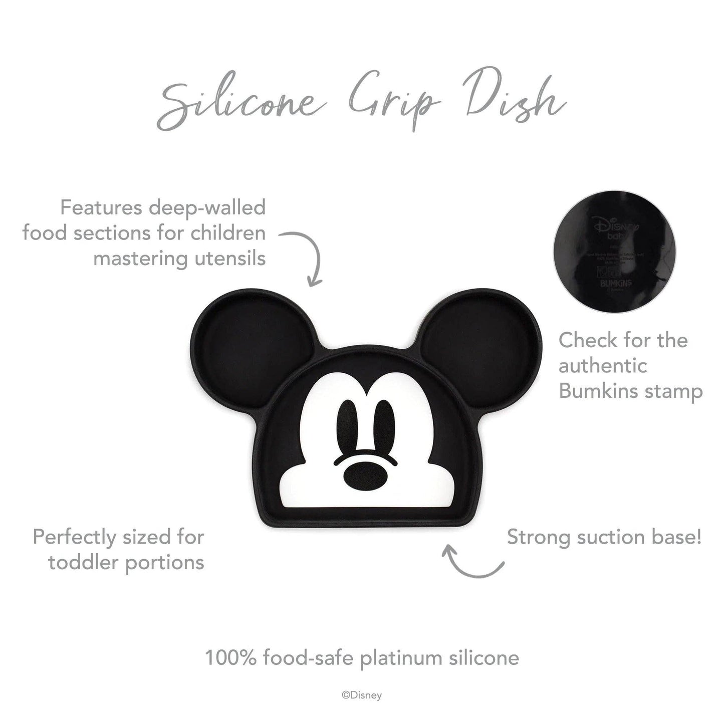 Silicone Grip Dish: Mickey Mouse