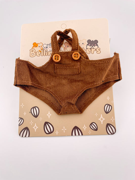 Brown Corduroy Overalls - Plushie Accessories