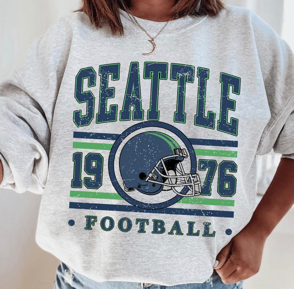 Vintage Style Seahawks Crewneck